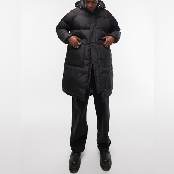 Topman Fishtail Longline Puffer Jacket - Picture 1 of 4